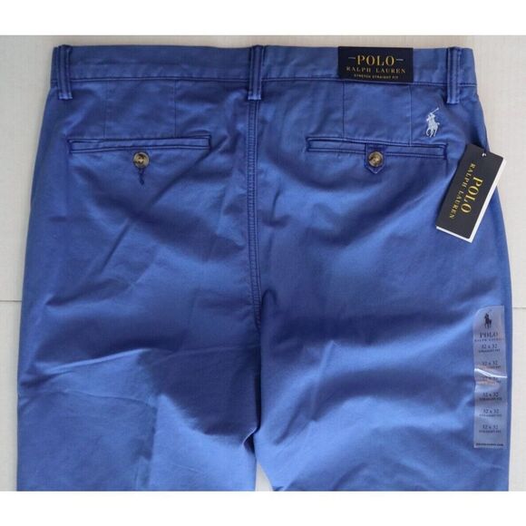 Polo Ralph Lauren Men Sz 32x32 Blue Stretch Straight Fit Washed Chino Pants - Picture 2 of 13